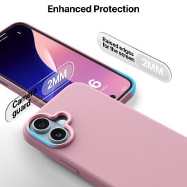 eller santé ® Apple iPhone 16 Liquid Silicone Slim Protective Shockproof Phone Back Cover with Anti-Scratch Microfiber Lining