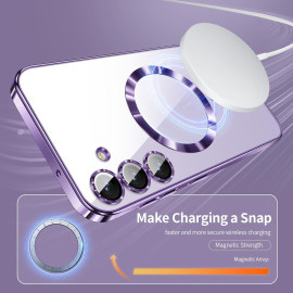 Vaku ® Samsung Galaxy S24 Luxury Electroplated Magnetic Magsafe Camera Protection TPU Back Cover Case