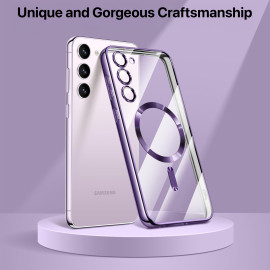 Vaku ® Samsung Galaxy S23 Luxury Electroplated Magnetic Magsafe Camera Protection TPU Back Cover Case
