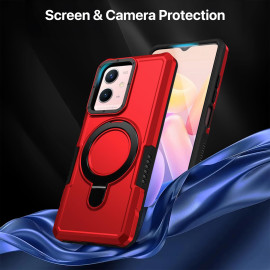 Vaku ® Vivo Y33s 5G Astor Military Grade Armor Protective Case with Ring Bracket Kickstand Back cover