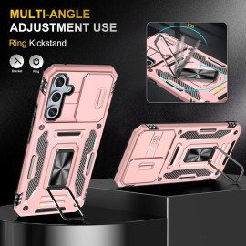 Vaku ® Samsung Galaxy S23 FE Aegis Armor Slide Camera Protection Magnetic Ring Holder Kickstand Back Cover