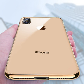 Vaku ® Apple iPhone XS MAX Chromaina Wireless Edition Soft Chrome 4 Frames Plus Ultra-Thin Case Glass Cover