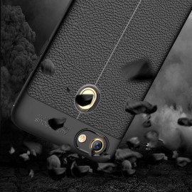 Vaku ® Oppo F7 Kowloon Leather Stitched Edition Top Quality Soft Silicone 4 Frames + Ultra-Thin Back Cover
