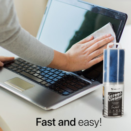 Vaku ® Screen Cleaning Kit with Microfiber Cloth for TV / Monitor / Laptop / Tablet / Smartphone - 300ml