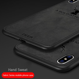 Vaku ® Apple iPhone XS Succido Series Hand-Stitched Cotton Textile Ultra Soft-Feel Shock-proof Water-proof Back Cover