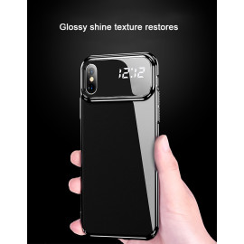 Vaku ® Apple iPhone X / XS LED Touch inbuilt Digital Clock Polarized Glass Glossy Edition Back Cover