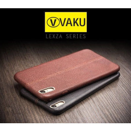 Vaku ® Oppo A37 Lexza Series Double Stitch Leather Shell with Metallic Logo Display Back Cover