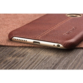 VAKU ® Apple iPhone 6 Plus / 6S Plus Nexza Series Double Stitch Leather Shell with Metallic Logo Display Back Cover