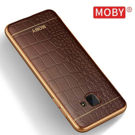 VAKU ® Samsung A7 (2016) European Leather Stitched Gold Electroplated Soft TPU Back Cover