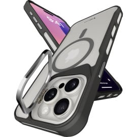 Vaku Luxos ® Therox MagPro Translucent Cover with Stand Holder Camera Screen Protector Shockproof Protective Back cover For iPhone