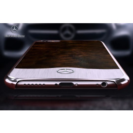 Mercedes Benz ® Apple iPhone 6 / 6S Natural Wood Electroplated Metal Hard Case Back Cover