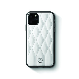 Mercedes Benz ® Apple iPhone 11 Pro Wave Collection Quilted Genuine Leather Hard Case Back Cover