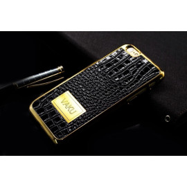 Vaku ® Apple iPhone 6 / 6S Premium Crocodile Leather Gold Electroplated Back Cover