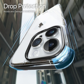 Vaku Luxos ® Apple iPhone 15 / 15 Plus / 15 Pro / 15 Pro Max Vortex Magpro Gel Cushion Slim Fit Shockproof Certified Mag-Safe Crystal Clear Camera Metal Ring Back Cover