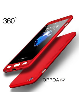 Vaku ® Oppo A57 360 Full Protection Metallic Finish 3-in-1 Ultra-thin Slim Front Case + Tempered + Back Cover