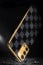 Vaku ® Oppo A74 Cheron Leather Stitched Gold Electroplated Soft TPU Back Cover
