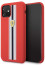 Ferrari ® Apple iPhone 11 White Stripe Liquid Silicon Velvet-Touch Silk Finish Shock-Proof Back Cover