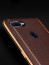 Vaku ® OPPO F9 / F9 Pro Vertical Leather Stitched Gold Electroplated Soft TPU Back Cover