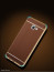 VAKU ® Samsung J7 Prime Leather Stitched Gold Electroplated Soft TPU Back Cover