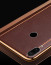 Vaku ® Xiaomi Redmi Note 7 / Note 7 Pro / Note 7S Vertical Leather Stitched Gold Electroplated Soft TPU Back Cover