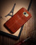 Vaku ® Samsung Galaxy C7 Pro Lexza Series Double Stitch Leather Shell with Metallic Camera Protection Back Cover