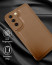 Vaku ® Samsung Galaxy S21 FE PU Leather Texture Soft Non-Slip Grip TPU Shockproof Phone Case Back Cover