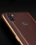 Vaku ® Samsung Galaxy M11 Vertical  Leather Stitched Gold Electroplated Soft TPU Back Cover