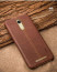 Vaku ® Redmi Note 3 Lexza Series Double Stitch Leather Shell with Metallic Logo Display Back Cover