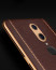 Vaku ® Oppo F11 Vertical Leather Stitched Gold Electroplated Soft TPU Back Cover