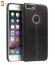 Vaku ® Apple iPhone 7 Lexza Series Double Stitch Leather Shell with Metallic Logo Display Back Cover