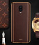 Vaku ® OnePlus 6T Vertical Leather Stitched Gold Electroplated Soft TPU Back Cover