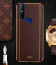 Vaku ® Vivo V15 Vertical Leather Stitched Gold Electroplated Soft TPU Back Cover