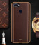 Vaku ® OPPO F9 / F9 Pro Vertical Leather Stitched Gold Electroplated Soft TPU Back Cover