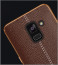 Vaku ® Samsung Galaxy A8 Plus Lexza Series Double Stitch Leather Shell with Metallic Camera Protection Back Cover