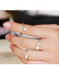 VAKU ® Sterling Silver Princess American Diamond 3-Ring Set