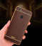 Vaku ® Oppo F5 Leather Stitched Gold Electroplated Soft TPU Back Cover