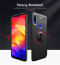 Vaku ® Xiaomi Redmi Note 7 / Note 7 Pro Ring Holder Auto Focus Leather Stitched Soft Silicone 4 Frames plus ultra-thin case transparent cover