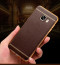 Vaku ® Samsung Galaxy J7 Max Leather Stitched Gold Electroplated Soft TPU Back Cover