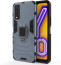 Vaku ® Vivo Y20 Falcon Metal Ring Grip Kickstand Shockproof Hard Bumper Dual Layer Rugged Case Cover