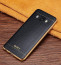 VAKU ® Samsung A8 European Leather Stitched Gold Electroplated Soft TPU Back Cover