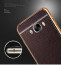 VAKU ® Samsung Galaxy A8 Leather Stitched Gold Electroplated Soft TPU Back Cover