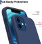Vaku ® 2in1 Combo Apple iPhone 12 Mini Liquid Silicon Velvet-Touch Silk Finish Shock-Proof Back Cover with Dust filter Tempered Glass (Blue)