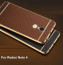 VAKU ® XIAOMI Redmi Note 4 Leather Stitched Gold Electroplated Soft TPU Back Cover