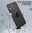 Vaku ® Xiaomi Redmi Note 7 / Note 7 Pro Ring Holder Auto Focus Leather Stitched Soft Silicone 4 Frames plus ultra-thin case transparent cover