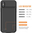 Rock ® iPhone X Battery Case Top TPU Material High Power 6,000 mAh Wire-Less Battery Case Black