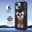 Vaku ® Apple iPhone 14 3D Embroidery Chain Pug Anti-Slip Scratch Resistant Protective Case Back Cover