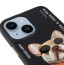 Vaku ® Apple iPhone 14 3D Embroidery Chain Pug Anti-Slip Scratch Resistant Protective Case Back Cover