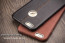 Vorson ® Apple iPhone 6 / 6S Lexza Series Double Stitch Leather Shell with Metallic Logo Display Back Cover