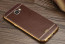 VAKU ® Samsung Galaxy A7 (2016) Leather Stiched Gold Electroplated Soft TPU Back Cover