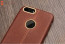 Vaku ® Apple iPhone 7 Lexza Series Double Stitch Leather Shell with Metallic Logo Display Back Cover